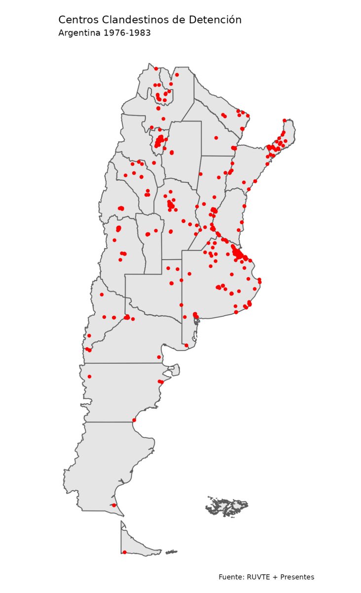 El paquete Presentes, que armamos con @Diego_Koz y @vazquezbrust, facilita los datos existentes sobre detenides/desaparecides, y centros clandestinos de detención Son 30.000! diegokoz.github.io/presentes/arti… cran.r-project.org/web/packages/p…