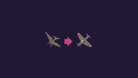 Backterria's tweet photo. Fun fact: I actually turned the pterodactyl sprite into a world war aircraft :D #pixelart #gamedev https://t.co/S8BCk3qvv3