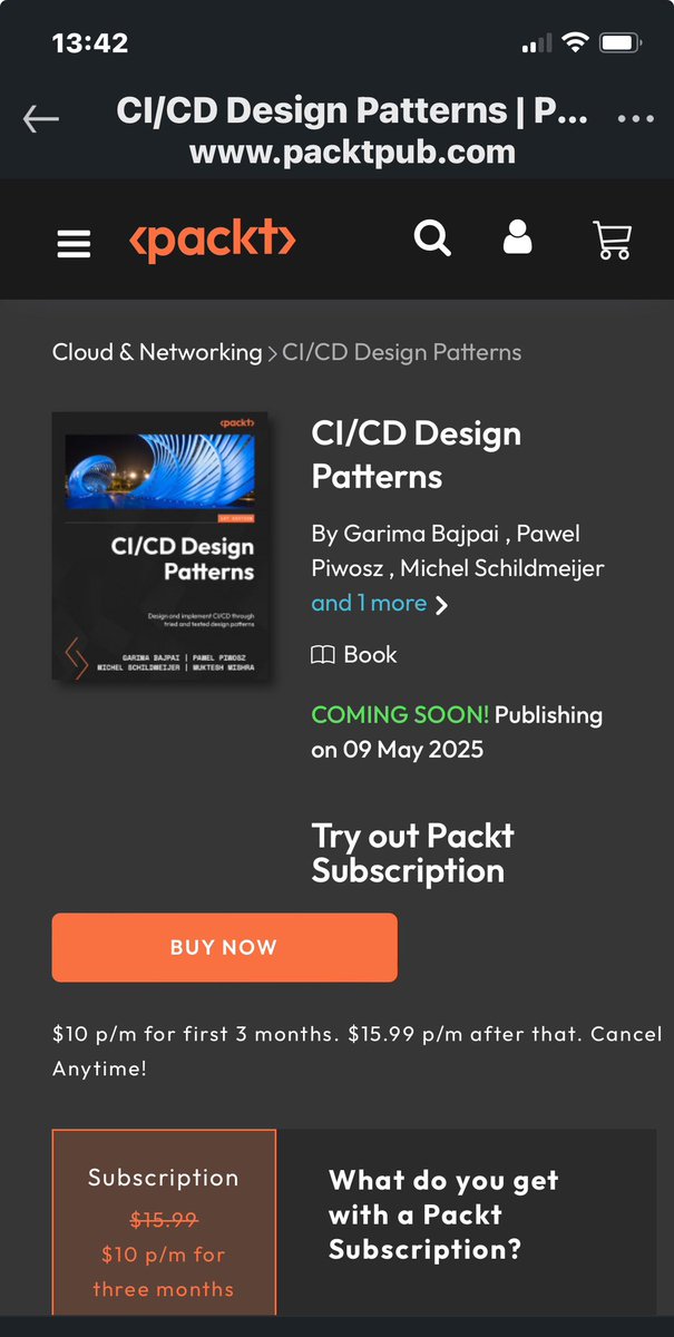 Exited and thrilled to anounce the coming of a new book after my latest, 13 years ago! Together with Garima Bajpai, Pawel Piwosz and Muktesh Mishra Introducing 'CI/CD Design Patterns' packtpub.com/product/cicd-d… @OracleDevs @oracleace @CloudNativeFdn @CDeliveryFdn