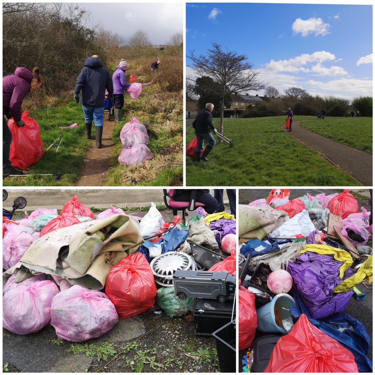 Our #SpringCleanCymru event had 11 incredible volunteers removing 84 bags of litter! A massive haul of rubbish that is no longer polluting our environment. What a difference we have made. Thank you superstars for your commitment to clean up our community 🚮 #GBSpringClean