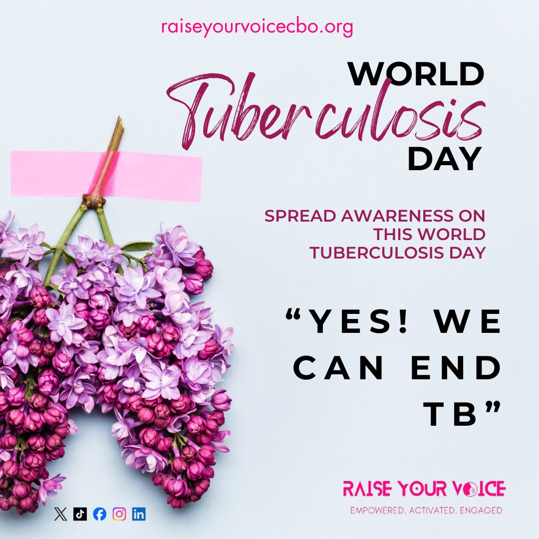 As we observe #WorldTBDay, let's reaffirm our belief in the possibility of a TB-free future. This year's theme, 'Yes! We can end TB,' inspires us to redouble our efforts, advocate for change, and work towards a world where TB is no longer a threat. #RaiseYourVoice
