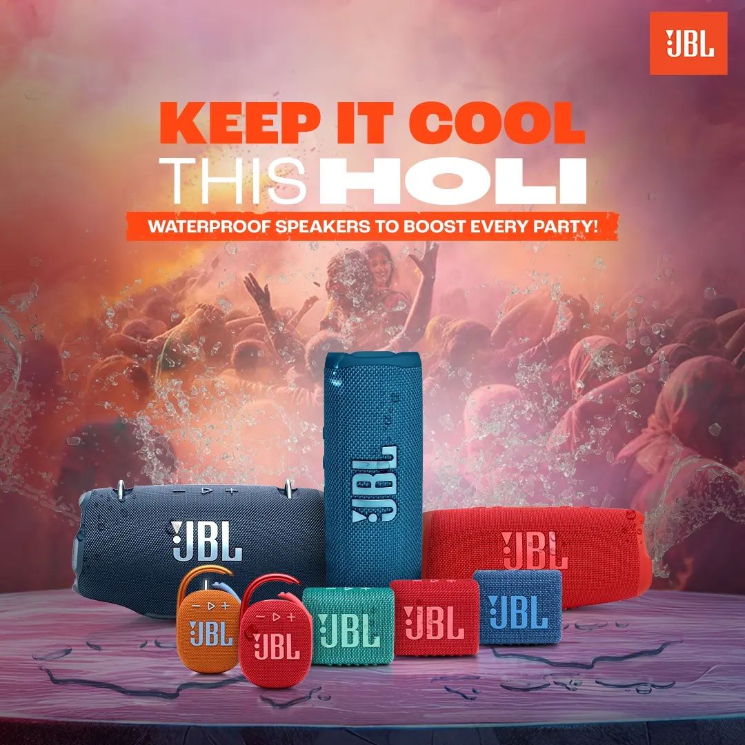 JBLSoundIn's tweet image. Blast your music, your way and don’t fret the small stuff. Holi only stays for one colourful day!

Click the link to buy now - in.jbl.com/waterproof

#JBLSpeakers #JBLClip4ECO #JBLGo #JBLCharge5 #JBL #Holi #WaterProof