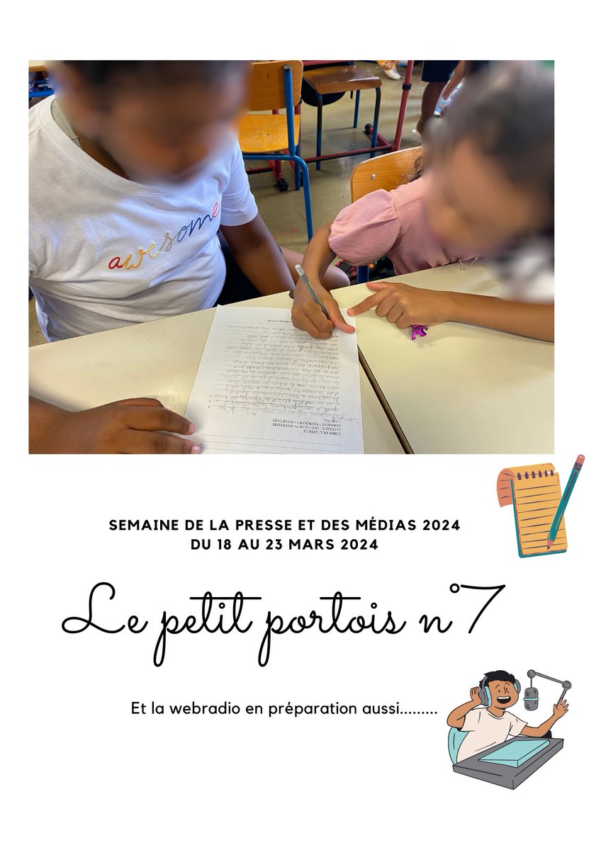 #SPME La classe rédige les articles du journal #lepetitportois et participe à la semaine de la presse et des médias dans l'école...Projets à suivre 🙂👩‍💻 <a href="/AcLaReunion/">Académie de La Réunion</a> <a href="/clemi974/">CLEMI La Réunion</a> <a href="/evelynereunion/">Evelyne L.</a>