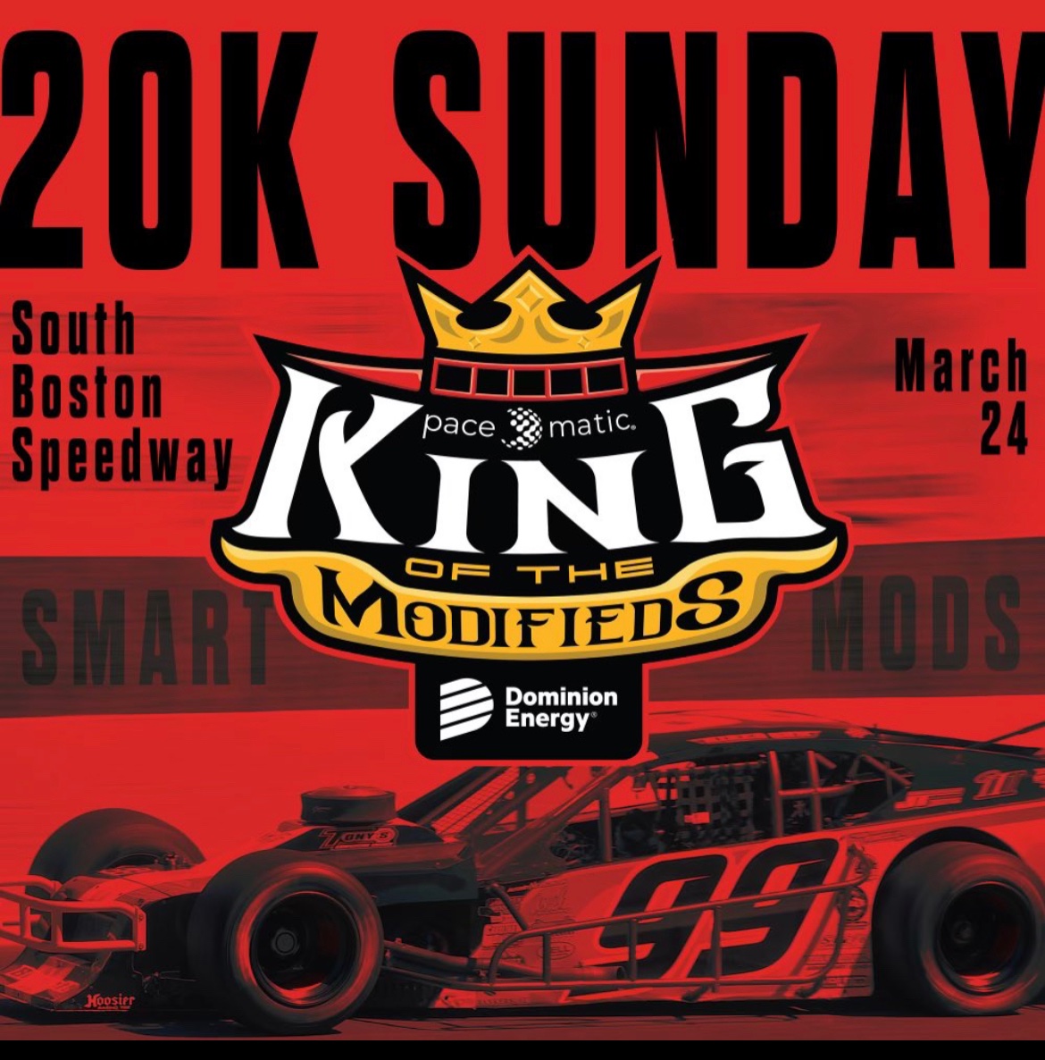 Today. South Boston Speedway. King of the Modifieds. $100,000 purse. Ya gotta go see this!
