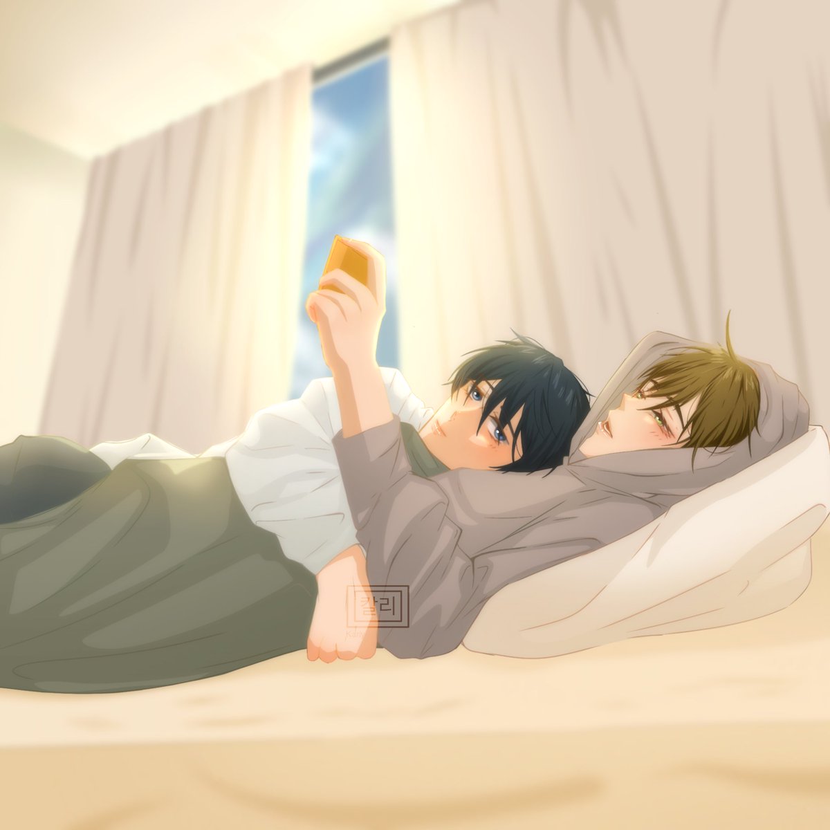 Day 6 ~ Love languages 💚Physical touch &amp; Quality time💙 #makoharuweek #makoharuweek2024