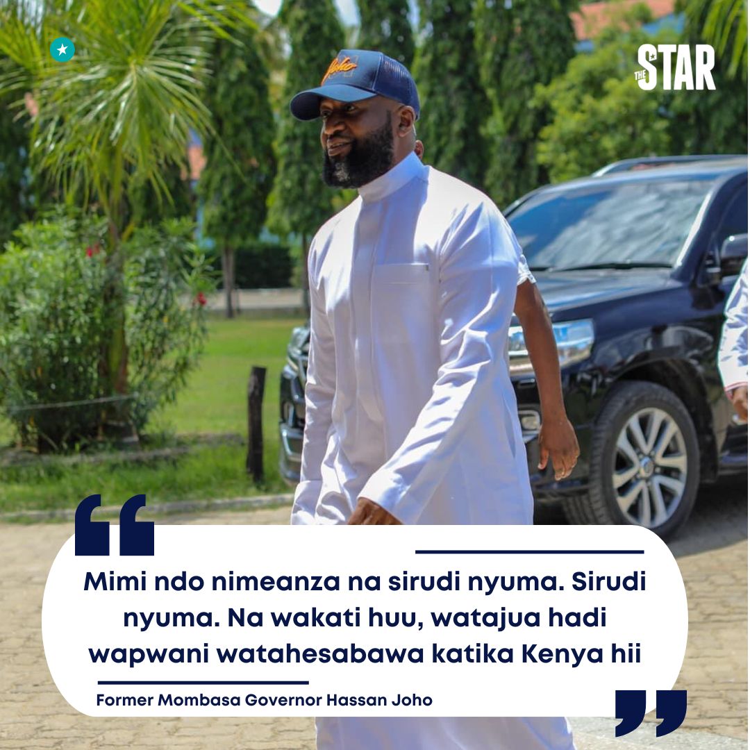 His track record speaks for itself - 10 years as Governor, nothing to show except abandoned, unfinished stadium and Buxton fraudulent housing. Joho couldn't lead a county, so how can he lead a country 🤔