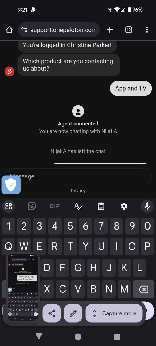birdwrangler's tweet photo. @onepeloton trying to talk to someone in your chat support and they keep abandoning the chat. Also, I'm still looking for an answer to my question. https://t.co/oHIlSgSrIp