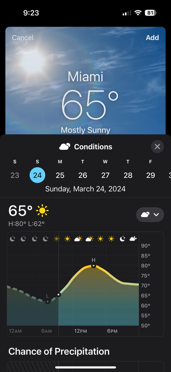 cubigbird's tweet photo. @AmericanAir Cancelled my flight into Miami due to “weather..” Things that make you go hmmmm 🤔. https://t.co/xco05EoC6l