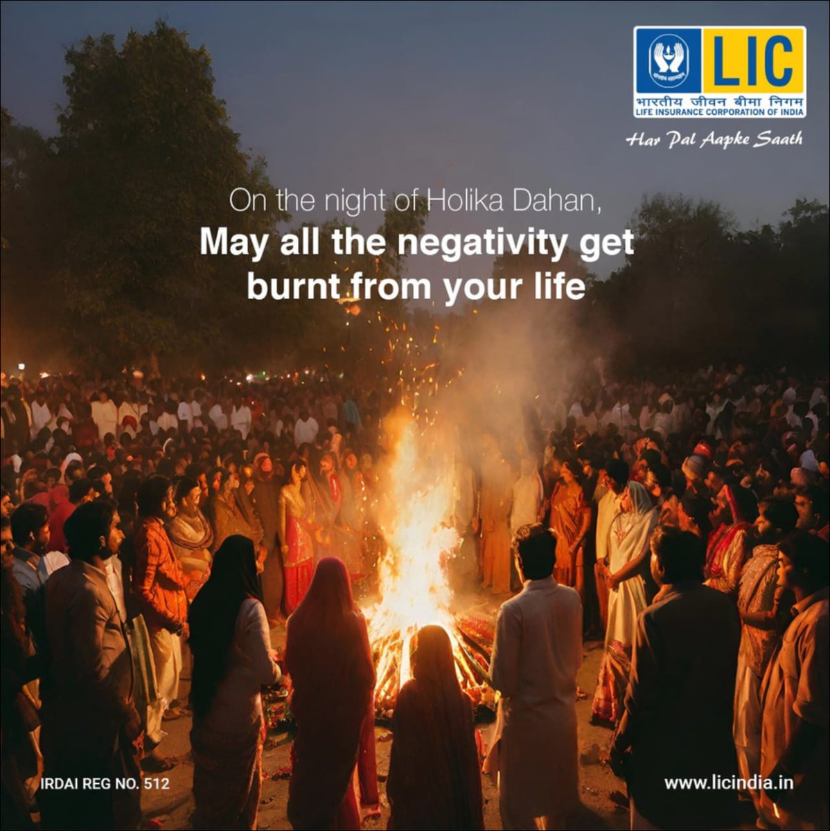 May the flames of fire burn away all negativity and fill your life with positivity, happiness, and prosperity. #HolikaDahan #LIC