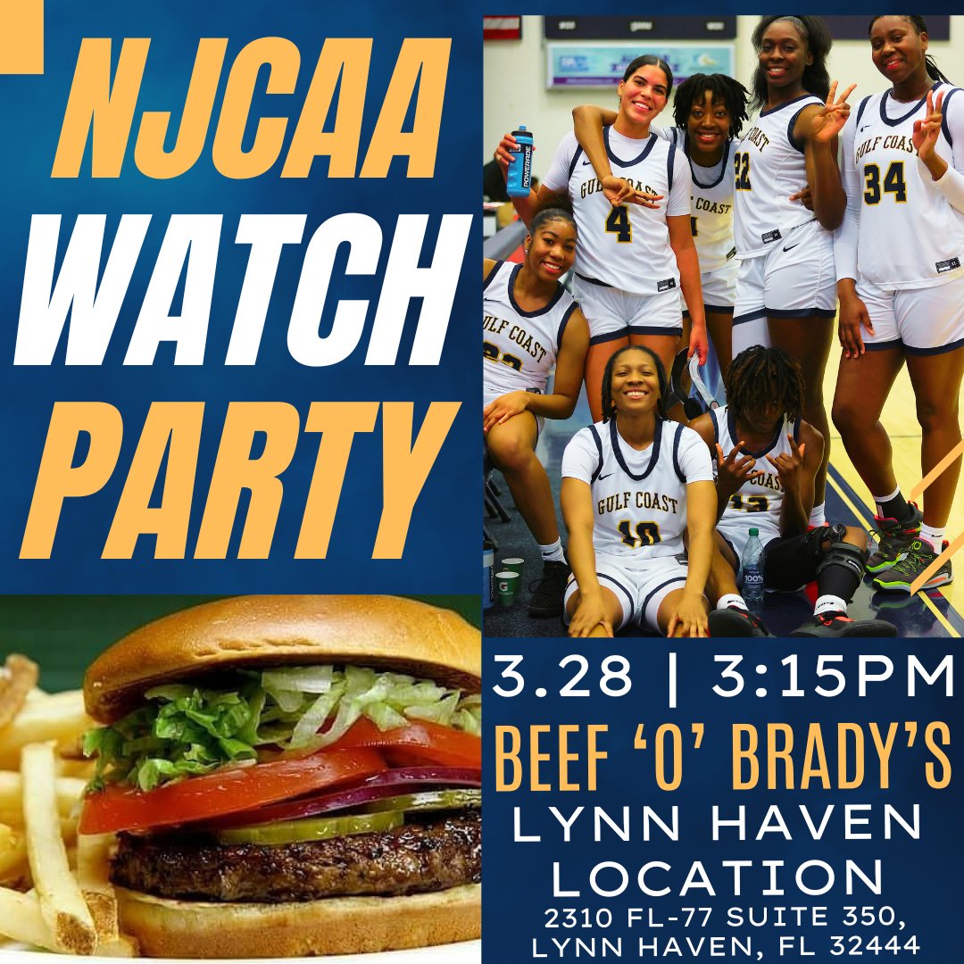 The #5 seed Lady Commodores are on their way to Casper, WY for the 2024 NJCAA DI Women's Basketball National Championship! During the National Championship, Beef 'O' Brady's in Lynn Haven will host the NJCAA Women's Basketball Watch Party for GC Athletics!