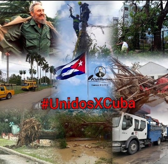 @cafemartiano @DiazCanelB @InesMChapman @EVilluendasC @agnes_becerra @DefendiendoCuba @DeZurdaTeam_ @mimovilespatria @ValoresTeam1 @IzquierdaUnid15 @CubaPorSiempre_ #UnidosXCuba 🇨🇺 En estos momentos los cubanos unidos saldremos adelante, recuperando lo antes posible todo el daño. 🗣Unidos nos recuperaremos ❗ #CaféMartiano y fidelista 🇨🇺.