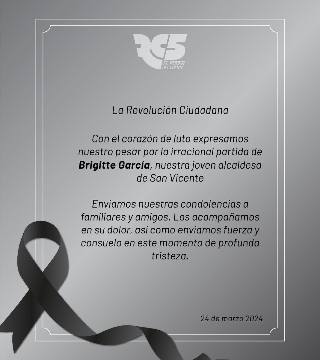 RC5Oficial's tweet photo. ⚫️ Nota de pesar ⚫️ https://t.co/bHQiuCrMtt