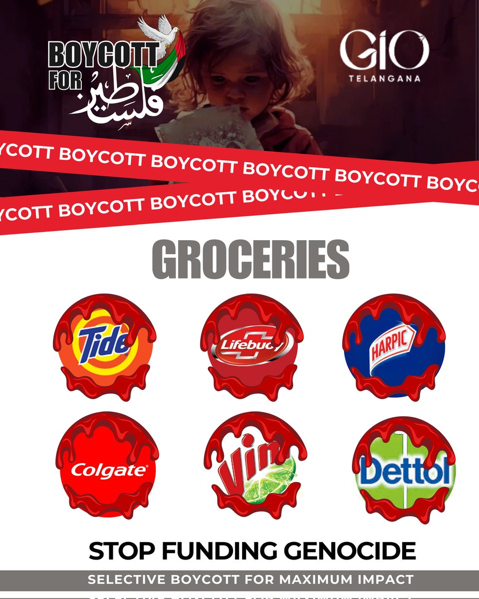 Stand in solidarity with our Palestinian brothers and sisters. Boycott these brands that fund oppression. #StopFundingIsrael #StopFundingGenocide