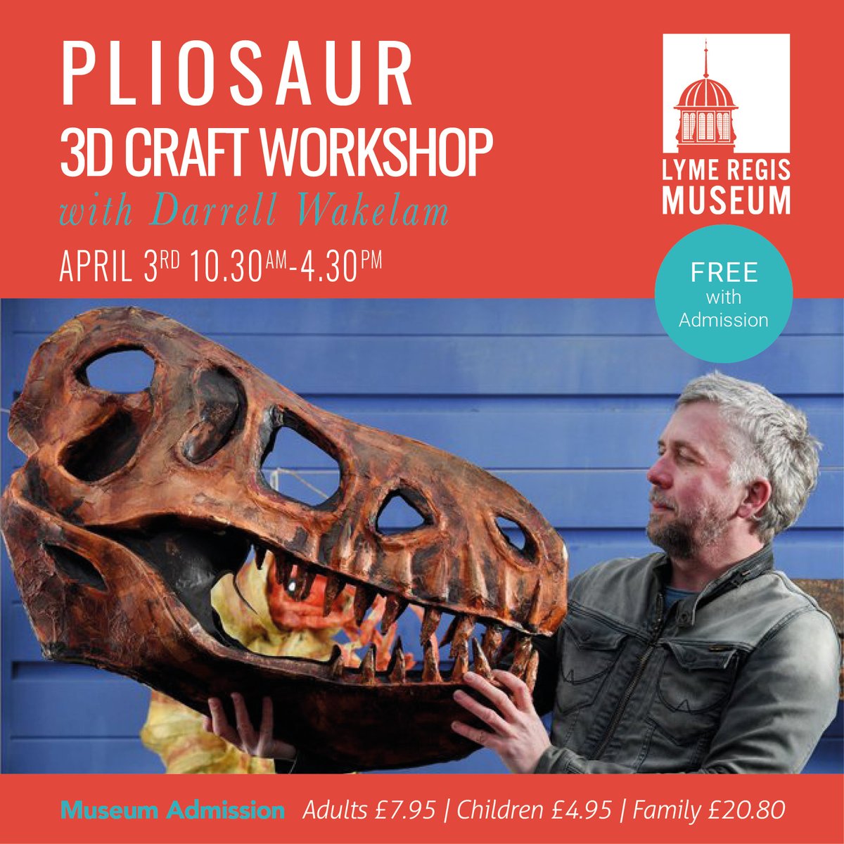 Looking for some Easter Holiday crafting fun? Join Cardboard King, @DarrellWakelam, in his drop-in session at the Museum on 3rd April, 3D modelling giant pliosaur jaws! Be part of this collaborative piece of art which will take shape over the course of the day. All ages welcome!
