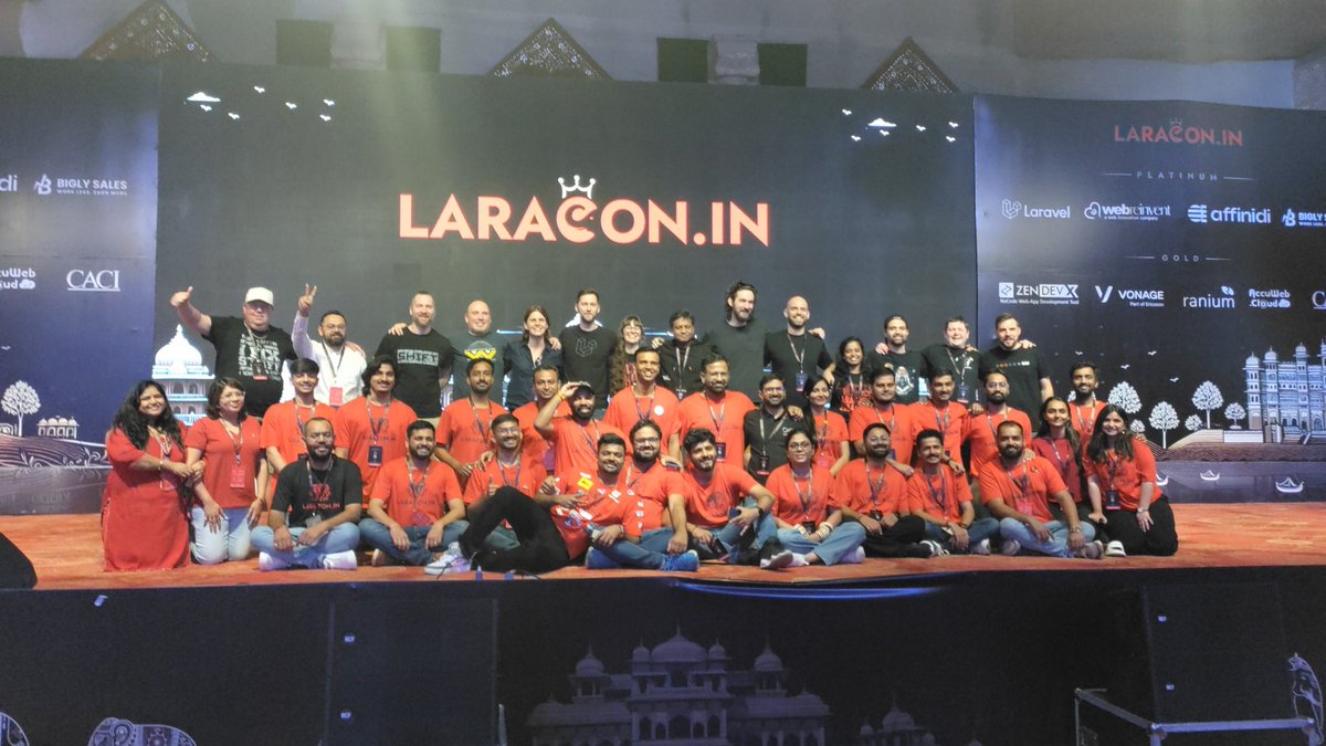 And that's a wrap for @LaraconIN 2024 @jessarchercodes @rissa_bubbles @freekmurze @jbrooksuk @joetannenbaum @_joedixon @PHPGuus @DCoulbourne @SecondeJ Great to have you guys here and see guys next year. #laracon #india #laravel #India