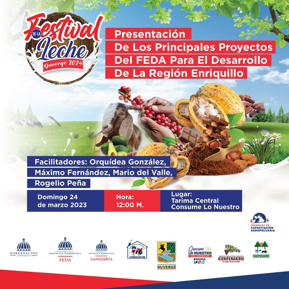 Feda_RD's tweet photo. El Fondo Especial para el Desarrollo Agropecuario (FEDA) ha anunciado una serie de proyectos destinados a impulsar el desarrollo de la región Enriquillo. Acompañanos a conocer más de los principales proyectos disponibles para la región de Enriquillo.
#fedard
#festivaldelaleche https://t.co/vU8ObGsdWA