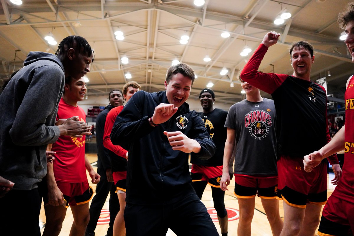 Mood going into this week: we're still dancing! 🏀 The Dawgs are the only remaining college basketball teams alive from the state of Michigan in the NCAA Tourney, including D1, D2 & D3! @FerrisMBBALL