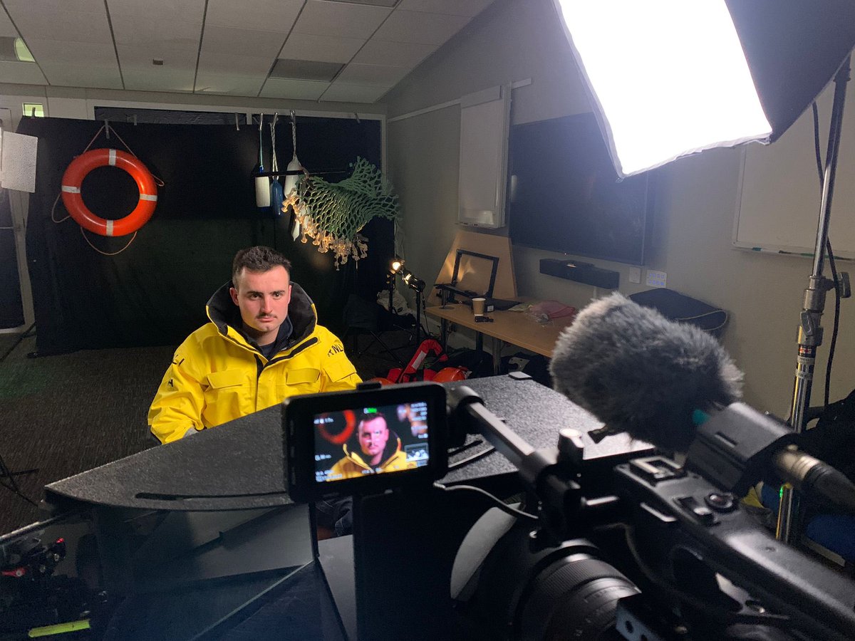 Lights, camera, action!! Last year some of our @RNLI crew were put on the spot as they faced cameras and bright lights as they were interviewed by Blast Films for a new series of Saving Lives at Sea. Tune in to BBC Two this Tuesday at 8pm to see the final cut.