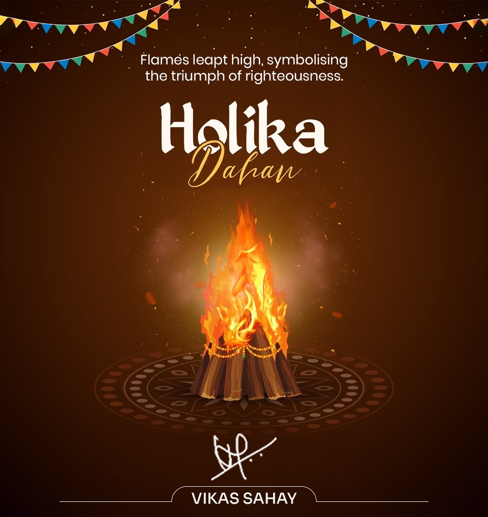 May the sacred flames of Holika engulf every negativity, leaving happiness and positivity in everyone's life. #HolikaDahan