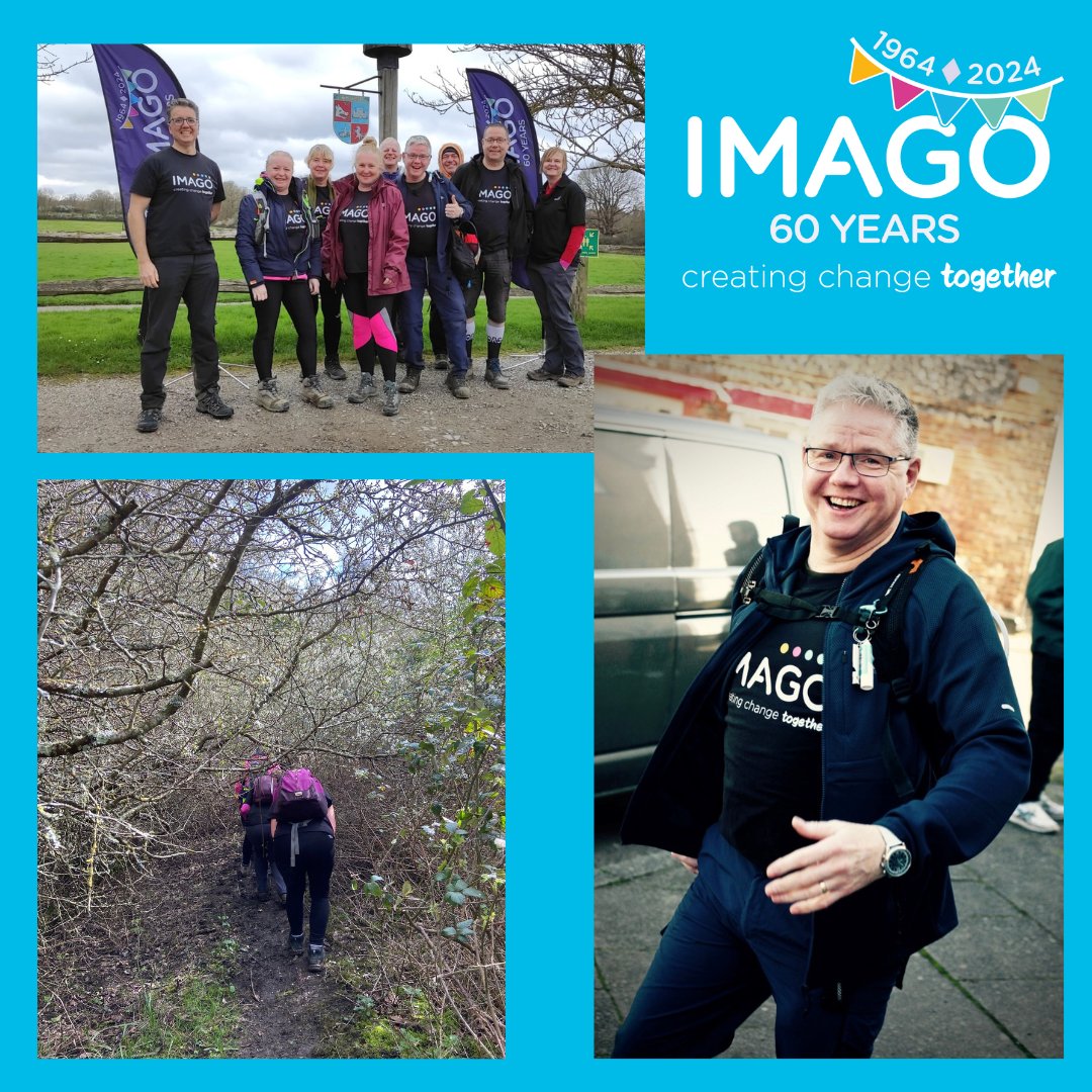 Day 2 of Steven's #ImagoSuper60 Challenge of walking 60km from South Darenth to Tunbridge Wells! They battled hail and rain yesterday afternoon and today the trees are making it hard work. They ache but are still smiling! justgiving.com/page/millers-t… #ImagoCommunityUK #Charity