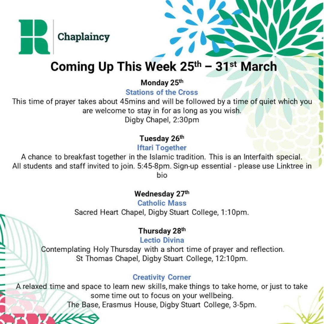 RoehamptonChaplaincy (@RoeChaplaincy) on Twitter photo 2024-03-24 14:00:08