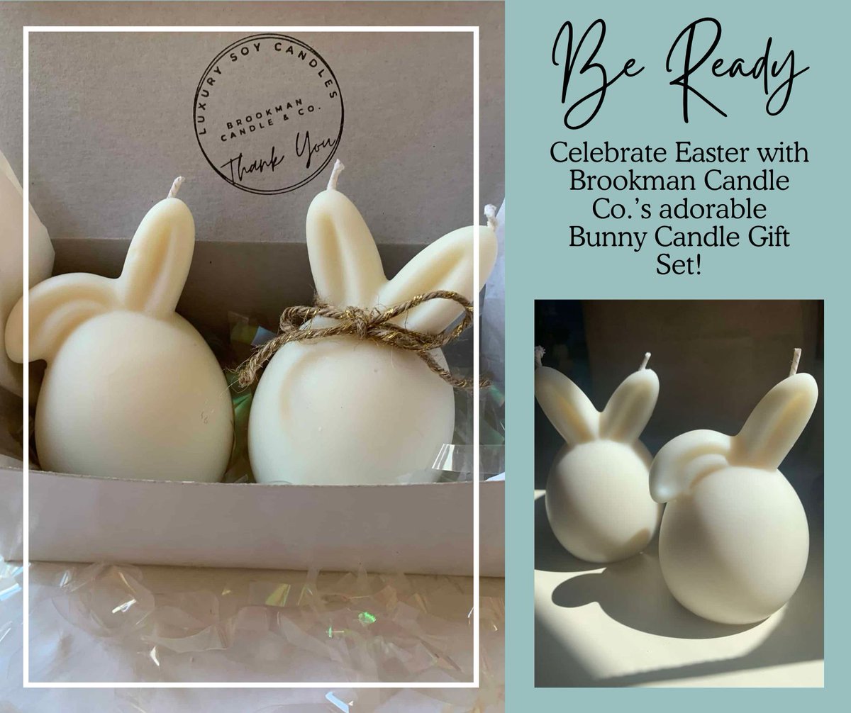 FGSL413's tweet photo. Celebrate the Easter festivities with these sweet Easter Bunny candles, available in three delightful aroma options and handcrafted by Brookman Candle Co.! 🐰✨ Click here to shop now: [https://t.co/mRjBJdiJQs] 🕯️🌷 https://t.co/2hiPg1jCNT