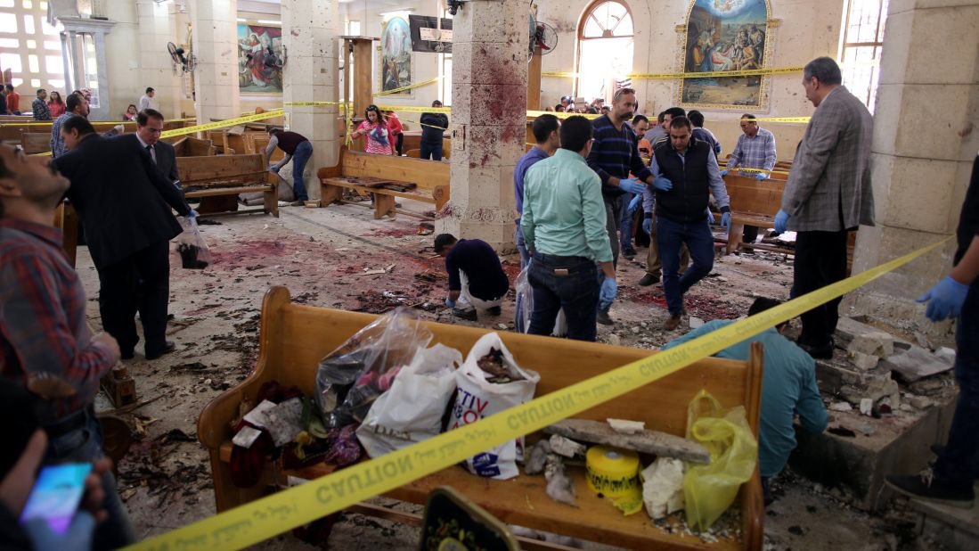 Today is Palm Sunday

On Palm Sunday 2017, ISIS struck 2 Coptic churches in Egypt.

St. George's Church in the northern Egyptian city of Tanta on the Nile delta, and Saint Mark's Coptic Orthodox Cathedral in Alexandria were hit.

363 were killed and 505 injured