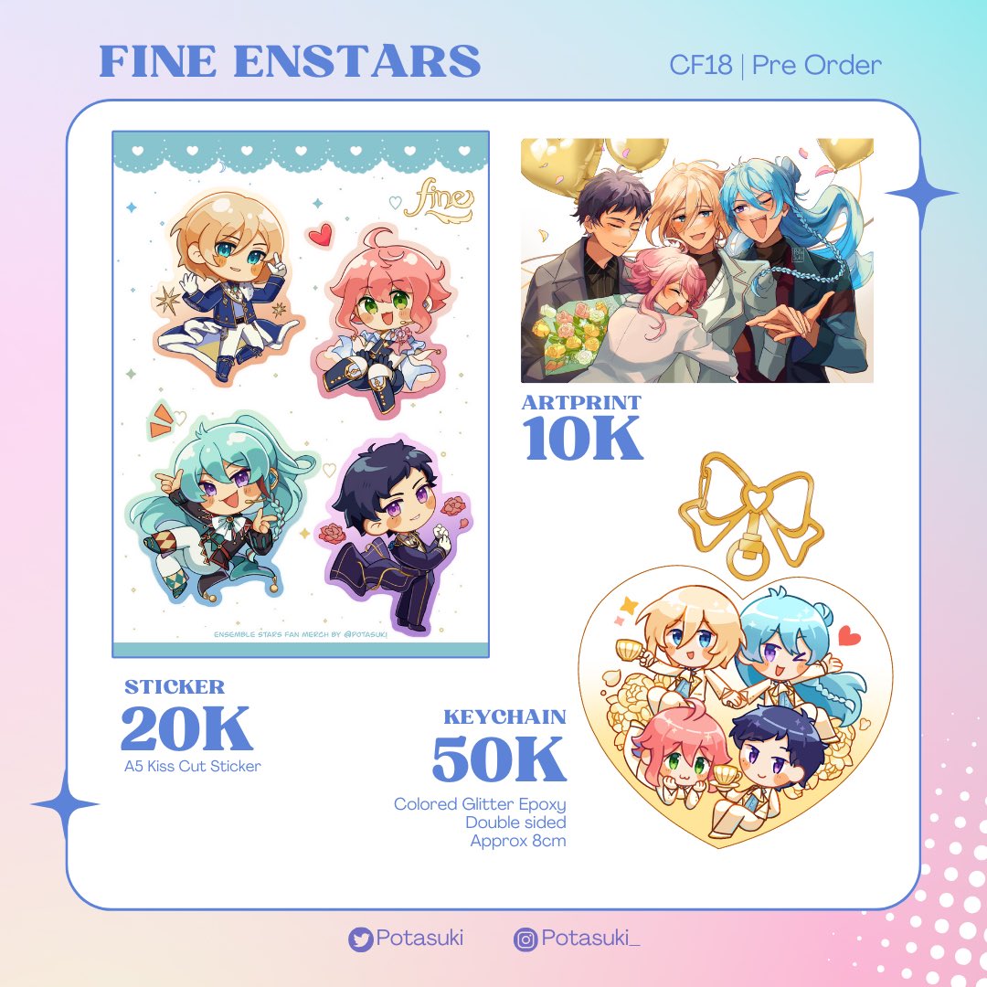 [RTs & Likes are appreciated!]💛

Hi! Here's my Catalogue Pre-Order for #comifuro18 #cf18 both days~

⏱️PO period : 24 March - 3 April 
✉️Available for pick up and local shipping
🖇️forms.gle/XD63fsQqiTKgXD…

Fandom : #HonkaiStarRail  , #GenshinImpact , #Enstars , #NijisanjiEn