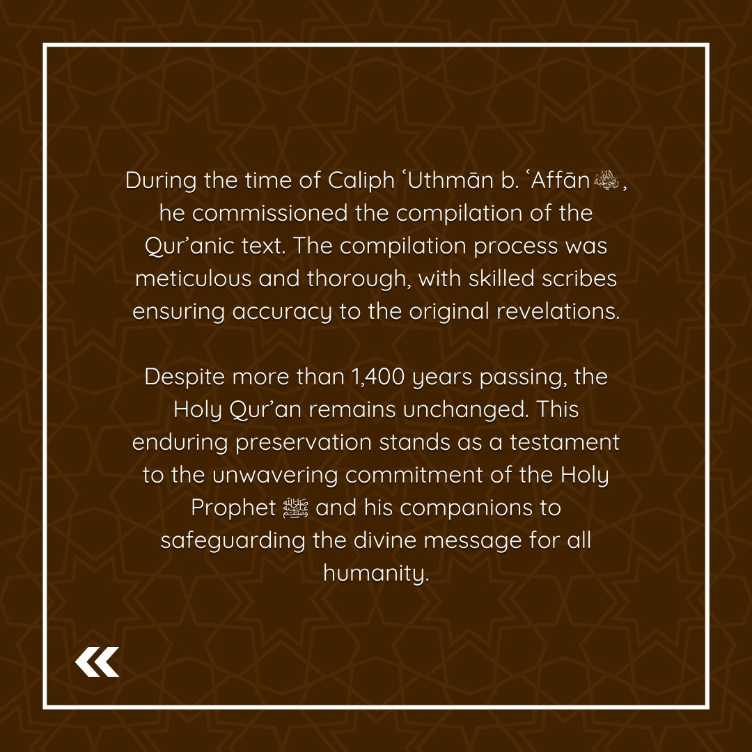 The preservation of the Holy Qur'an by the Holy Prophet ﷺ and his companions stands as a remarkable testament to their dedication and reverence for divine revelation.

#Ramadan2024 #HammadMustafaQadri #Islam #Ramadan