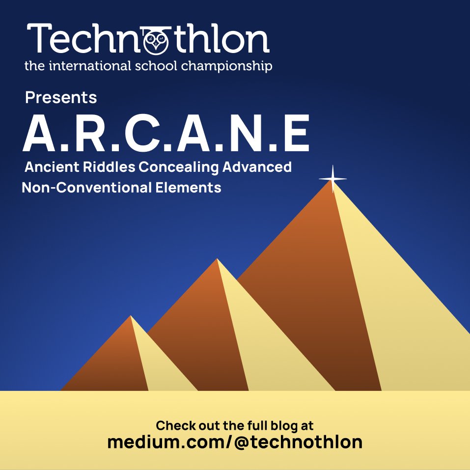 TheTechnothlon's tweet image. Delve into the enigmatic past with our new blog A.R.C.A.N.E.! Uncover the secrets of ancient marvels here : technothlon.medium.com/ancient-riddle…

#technothlon24 #techniche2024 #blog #arcane #ancient #riddles #concealing #advanced #nonconventional #elements #logic #iitg #iitguwahati