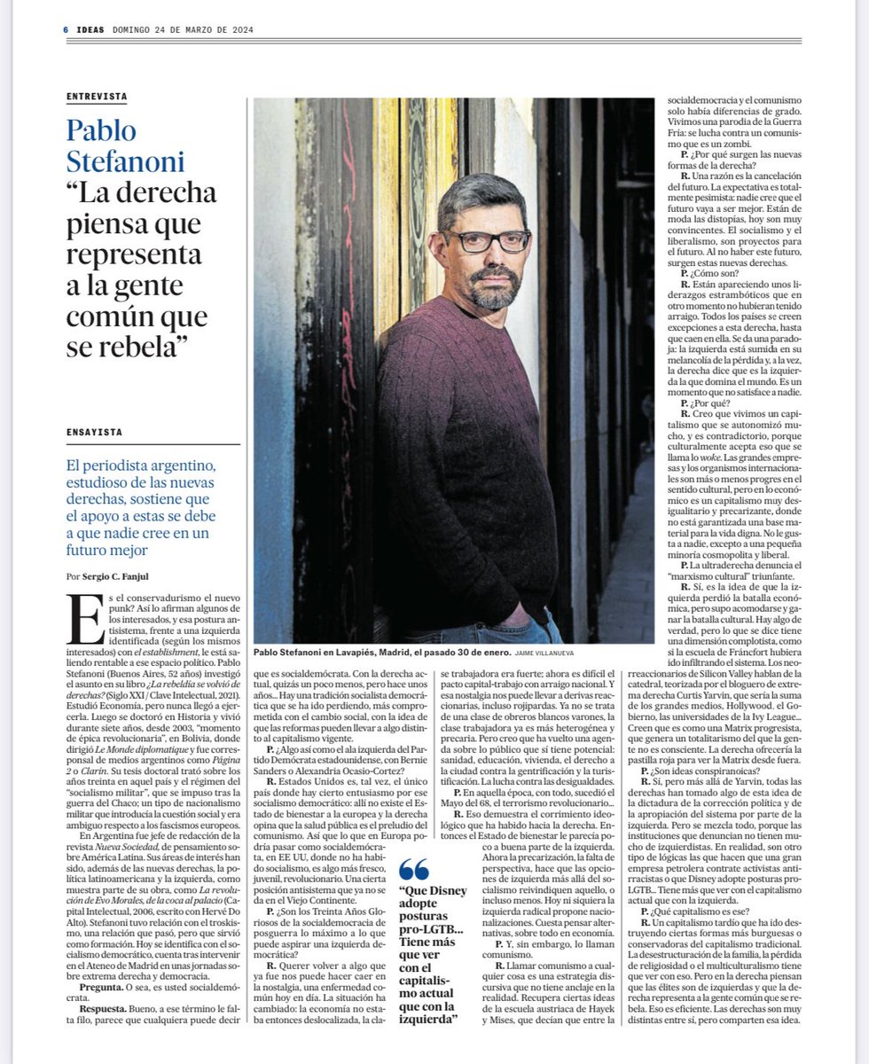 PabloAStefanoni's tweet photo. Gracias @txepeligro por esta entrevista en @el_pais https://t.co/w4nntiH6MJ
