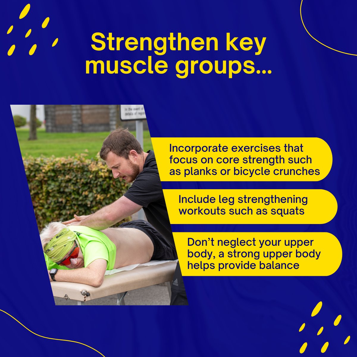 Following on from our running tips in February, we thought we’d share a follow up of the “strengthen key muscle groups” tip; 🧘‍♀️ focus on core strength 🦵 include leg strengthening workouts 💪 don’t neglect your upper body #stirling10K #runningtips