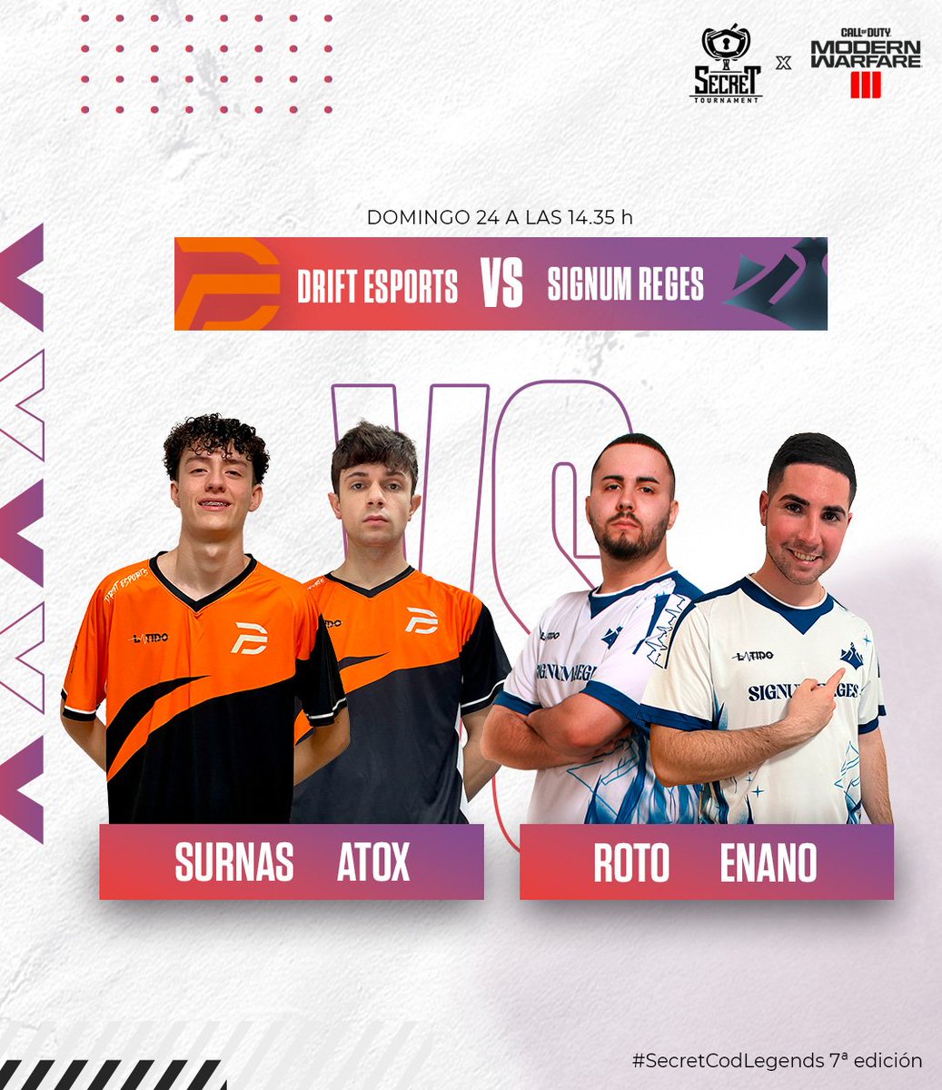SecreTournament's tweet photo. #SecretCODLegends #SecretCOD #LANPARTYLleida

🔴 ¡EN VIVO! 🔴

¡La final más esperada ha dado inicio!

Después de jornadas emocionantes el momento decisivo ha llegado, dos equipos y un solo campeón.

@DriFtEsports_ 🆚 @Signum_Reges 

🎙️ • @Enrique_Caster & @woskiz_ 
📺 • Link de transmisión en la biografía.