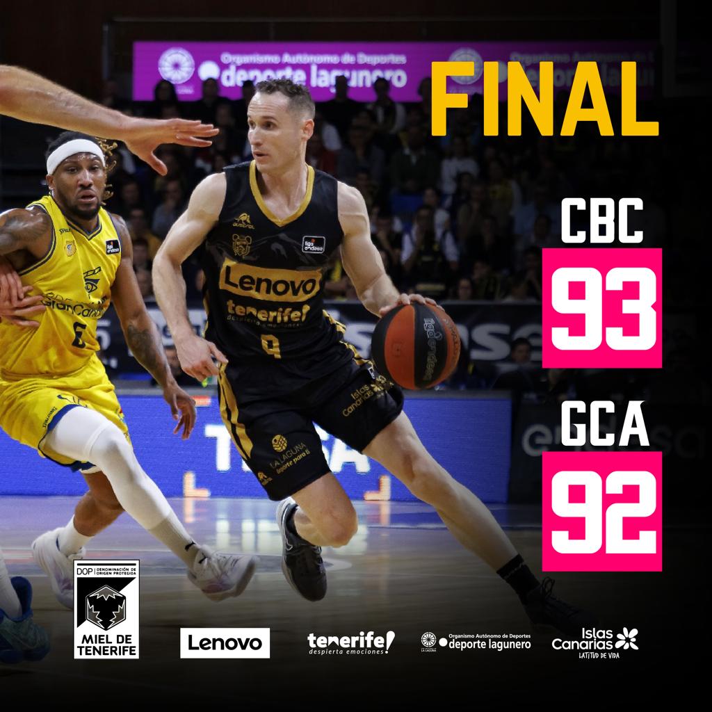 CB1939Canarias's tweet image. ¡¡¡¡ Orgullo y coraje !!!!

💪 El #LenovoTenerife se lleva el derbi canario en un domingo de emociones fuertes  ‼️

💛🖤 #VamosCanarias #LenovoTenerife