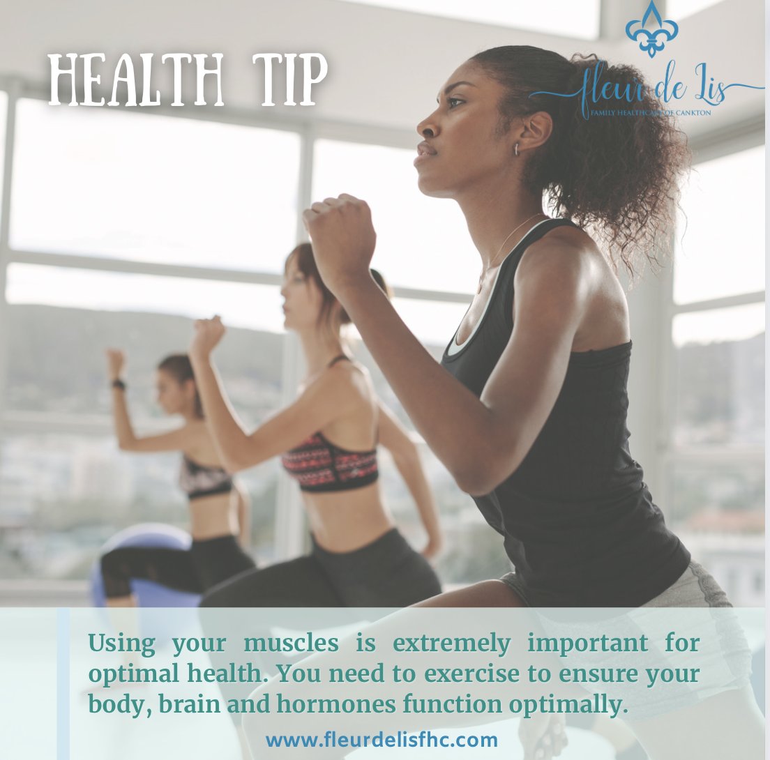 Health Tip:

Using your muscles is extremely important for optimal health. You need to exercise to ensure your body, brain and hormones function optimally.

#RuralHealth #PatientCare #Family #Health #Healthcareforall #nursepractitioner #FleurDeLisFHC #Healthtip