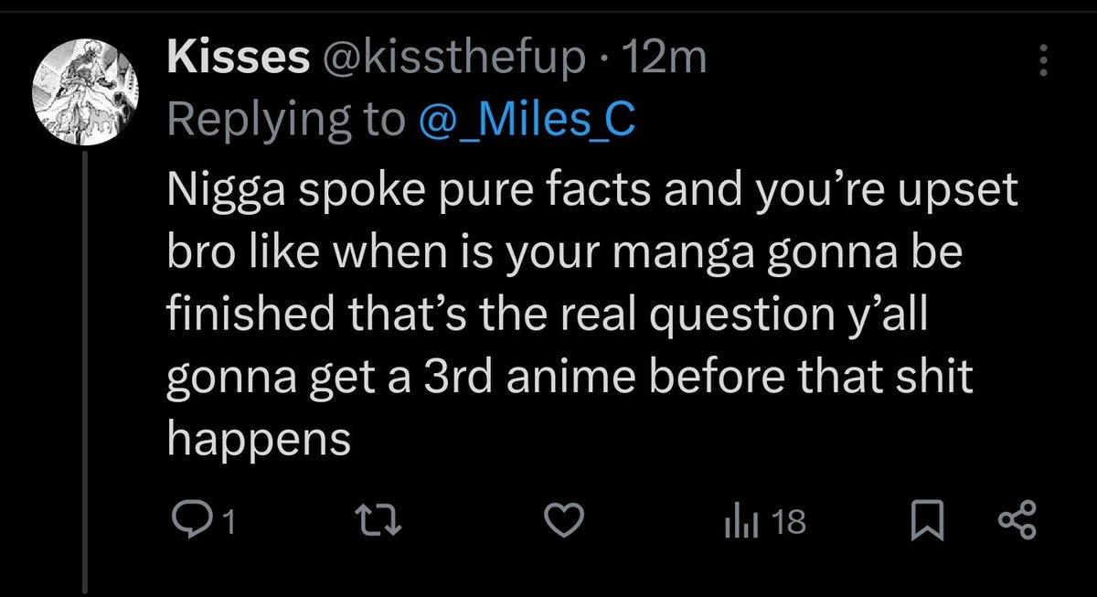MilesAnim's tweet photo. They said, "Haha, you're gonna get more chapters of your favourite ongoing manga😹🫵🏿"
#youcannotmakethisup https://t.co/CQcXgUjXrU