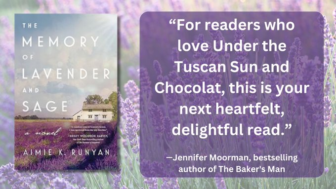 “For readers who love Under the Tuscan Sun and Chocolat, this is your next heartfelt, delightful read.” —Jennifer Moorman, bestselling author of The Baker's Man @aimiekrunyan amazon.com/Memory-Lavende…