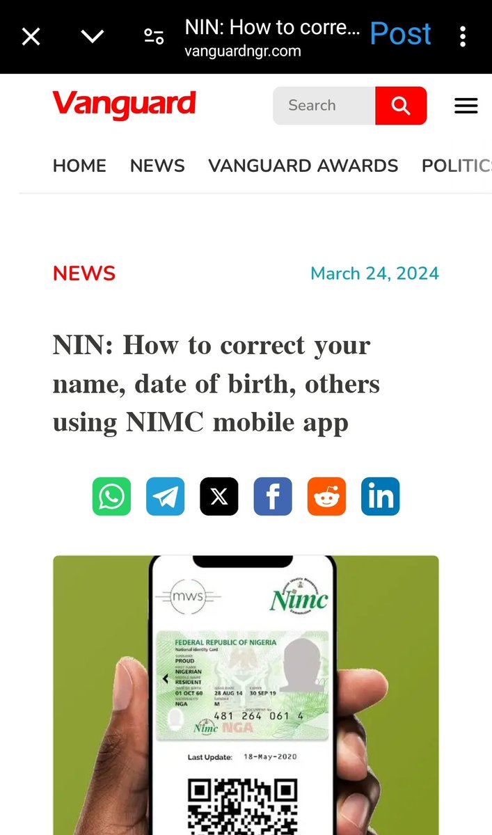 How to modify your NIN data using the NIMC mobile app: Log on to selfservicemodification.nimc.gov.ng Click on Register if you don’t have an account Click on login if you already have an account After login, you will be requested to provide your NIN, last name and email address After…
