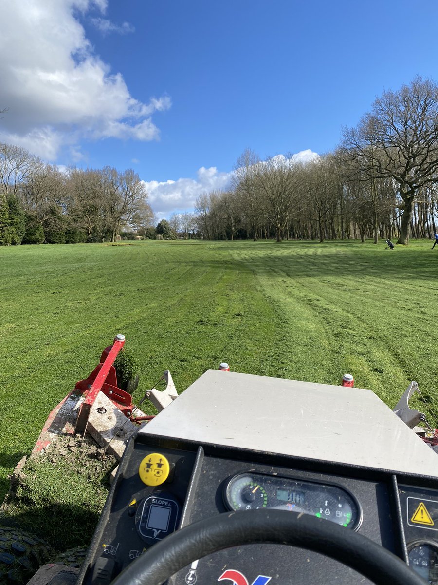 Full on Sunday shift getting the fairways cut for what feels like the first time in 78 years.