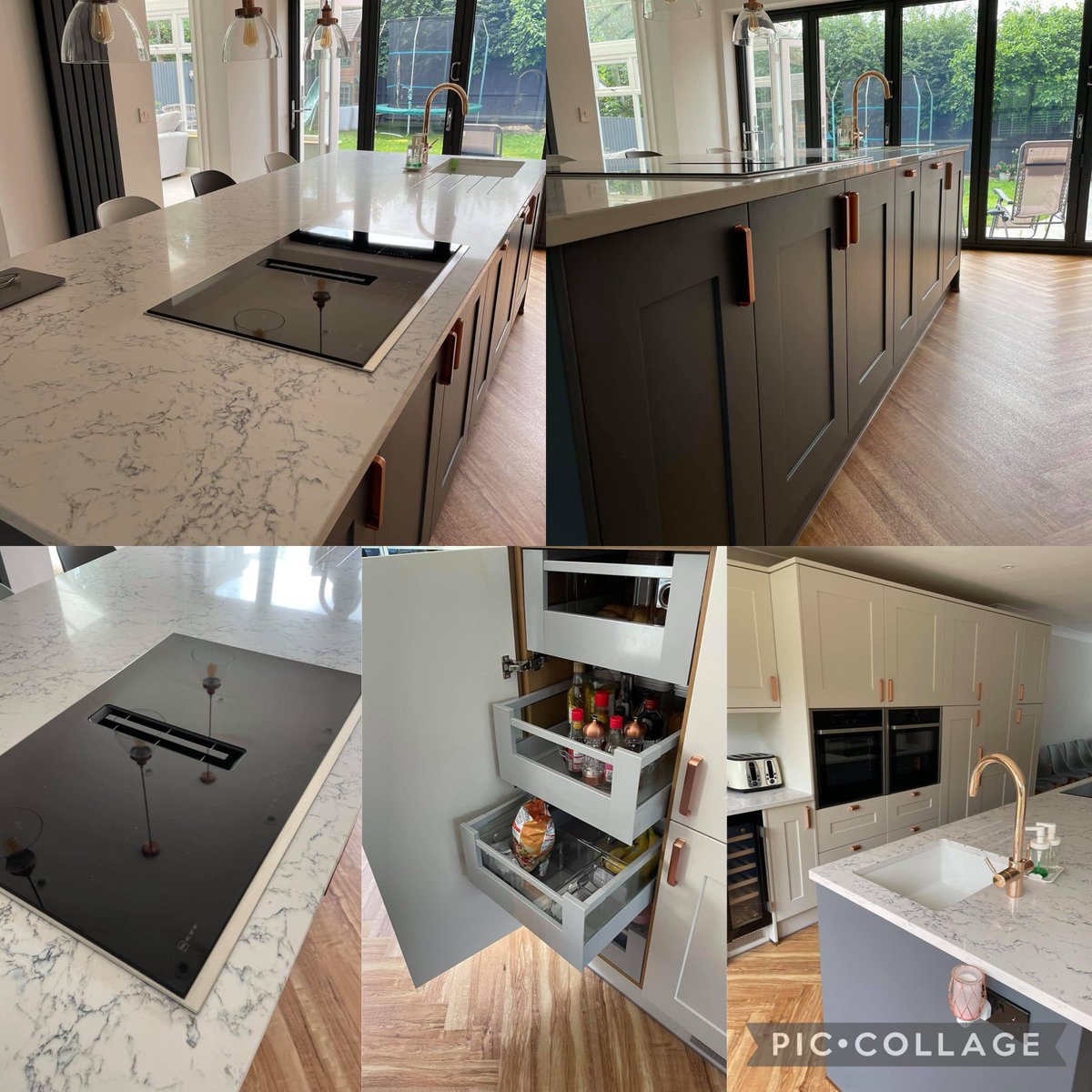 Check out this beautiful kitchen for Mr&Mrs T in Maldon, bleached stone shaker door with white attica quartz worktop, full set of @NEFFHomeUK, wine fridge from @caple, handles and pull out bin from @HafeleUK @InSinkEratorUK 4in1 kettle tap and a space tower from @blumuk