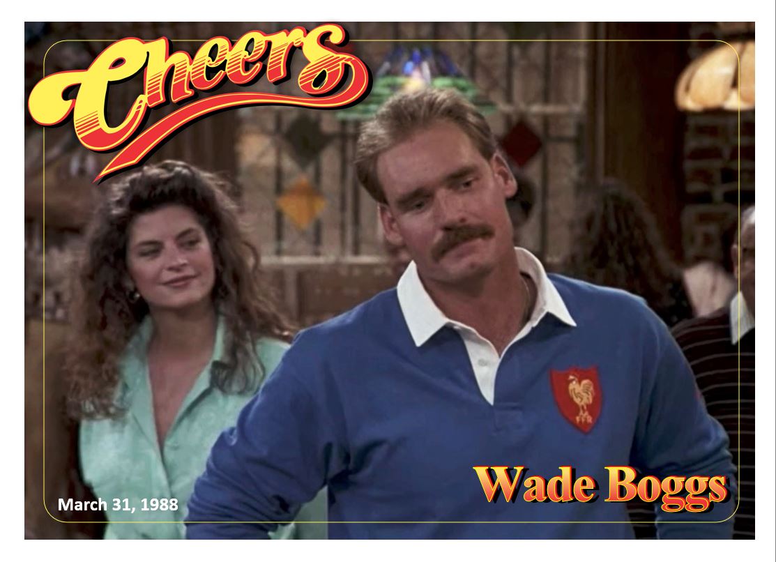 Bar Wars: #OTD in 1988, the Cheers bar was NOT a place where everybody knew your name when Wade Boggs appeared. Well, they knew his name, but they didn't believe it was him. He was summarily pants'd. @ChickenMan3010 I'll have a @PabstBlueRibbon, Woody...