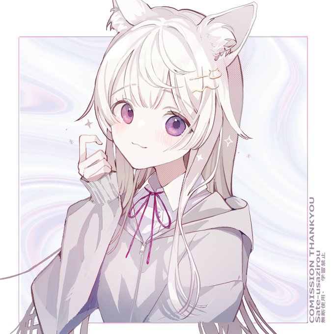 「grey hoodie hair ornament」 illustration images(Latest)