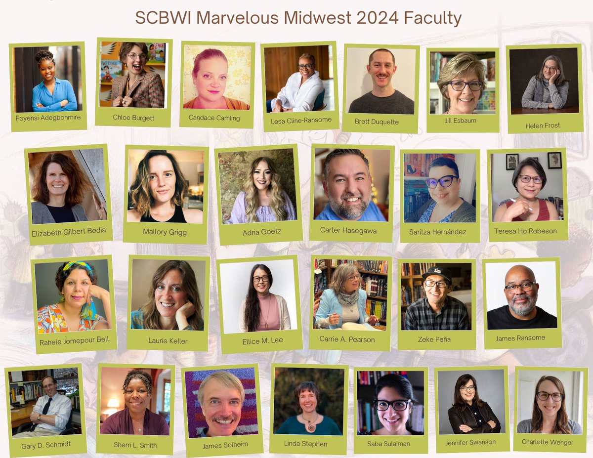 So thrilled to be part of the amazing faculty for the SCBWI Marvelous Midwest 2024 conference on April 12-14! Still time to join the fun! scbwi.org/events/marvelo… @scbwi @IowaSCBWI @SCBWIMichigan @SCBWIWisconsin @SCBWIIndiana @SCBWINebraska @SCBWIMinnesota #kidlit #MMW2024