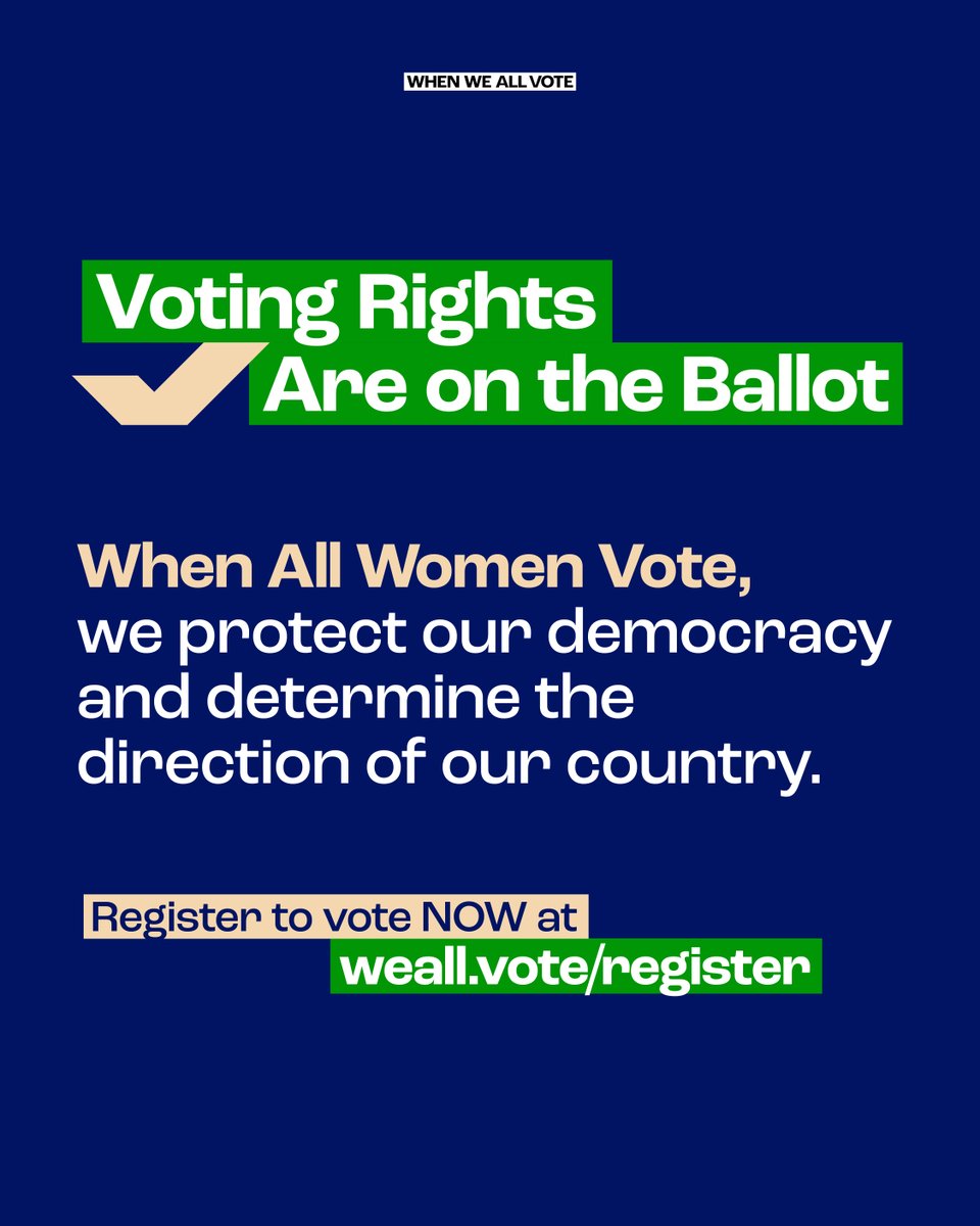 Despite targeted attacks on our voting rights, women have electoral power. Every time we vote, we change this country. Celebrate #WomensHistoryMonth by registering to vote TODAY at weall.vote/register! 💓🗳️