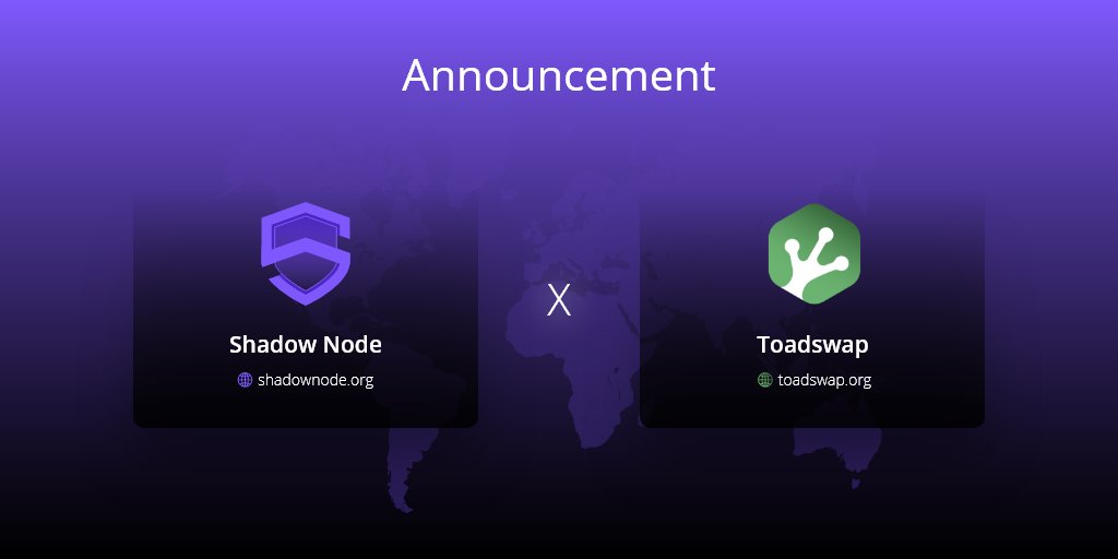 shadownodeVPN's tweet image. 🚀🎉 Exciting News Alert! 🎉🚀
We've hit another major milestone! 🌟
Thrilled to announce our successful partnership with @Toad_Swap 🤝 
Now, we're officially listed on TodaSwap, opening up incredible opportunities for growth and expansion. 📈
#Shadownode $SVPN #Toadswap