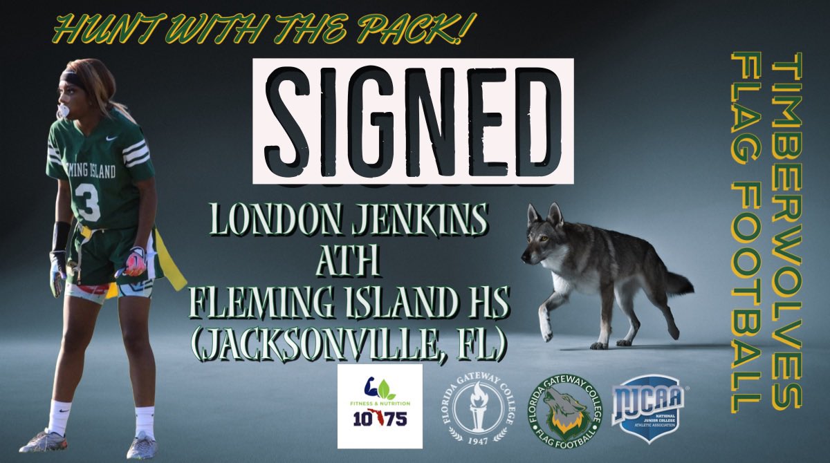 From the 904 to the 386…a huge addition to this year’s recruiting class! Welcome @LondonJenkins_ to the Pack! FGC Flag Football sponsored by 1075 Fitness and Nutrition
