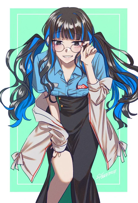FGOマートのテノち可愛い～～～!の落書き。スカートのデザインが最の高。 