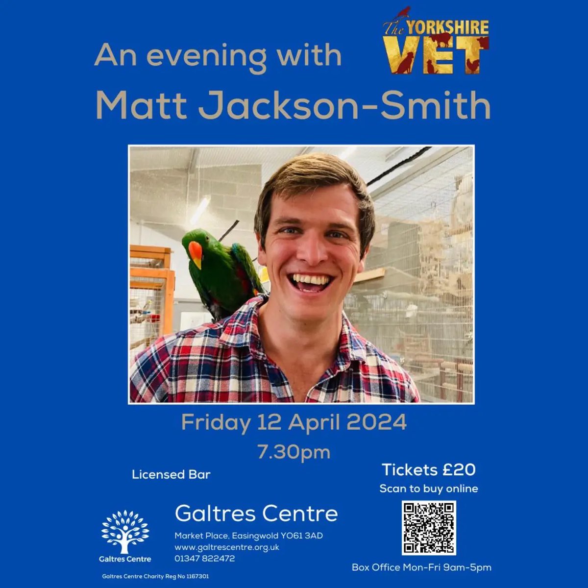 My ⁦@theyorkshirevet⁩ colleague and friend Matt will be hosting an evening with event at the Galtres Centre ❤️ do book up to see him, it’s sure to be an entertaining evening