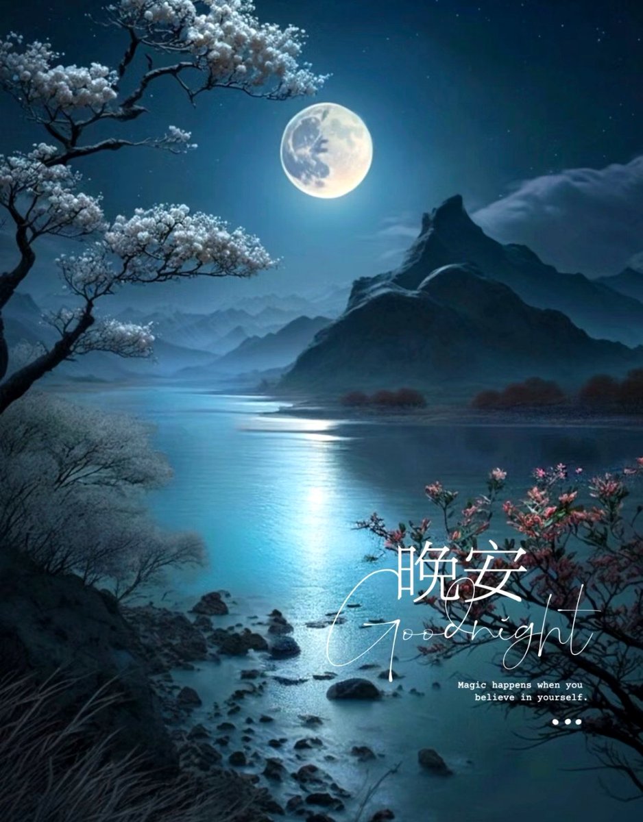 Good night～ Don't forget to look up at the romantic moon. 白昼之光，岂知夜色之深。晚安~