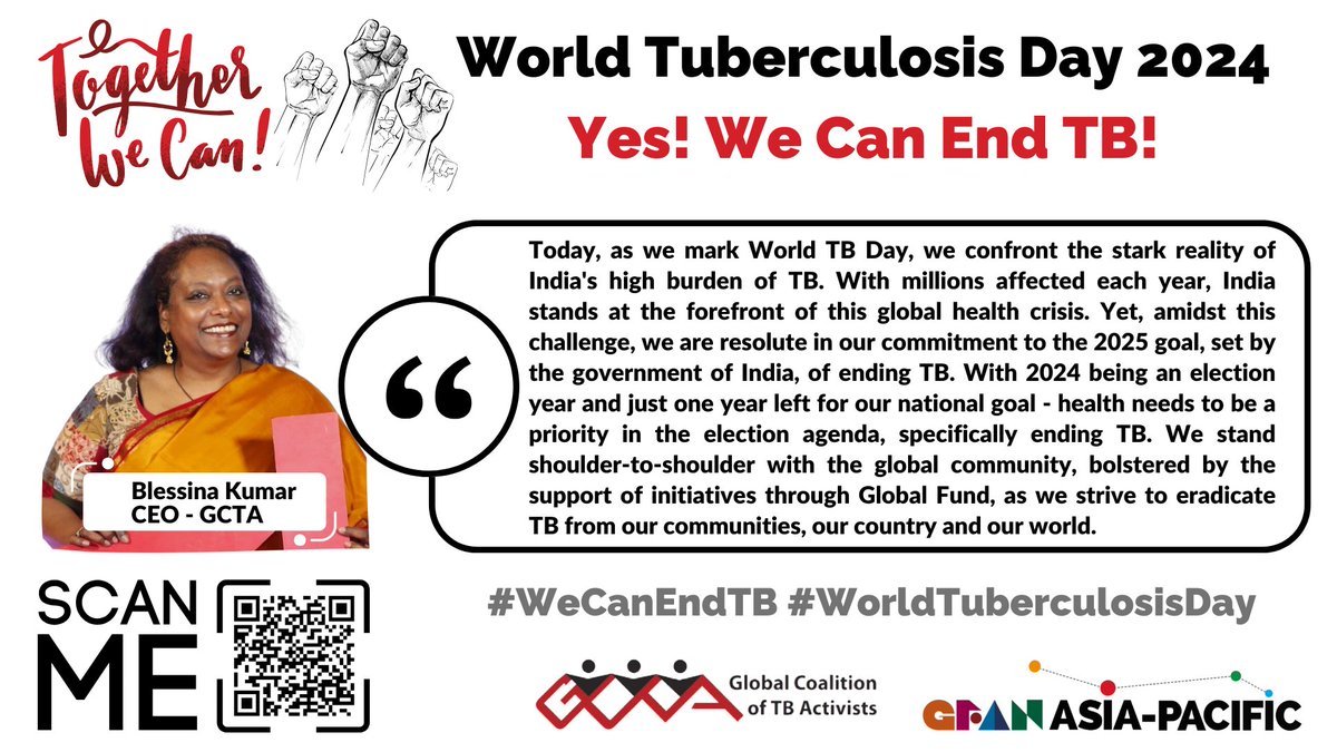 Asia-Pacific 🌏 bears the heaviest burden of TB, with over 80% infections occurring in LMICs. Let's advocate for fully resourced @GlobalFund, ensuring health remains a global priority. With investments & political will - #YesWeCanEndTB #WorldTBDay buff.ly/4amwk7G